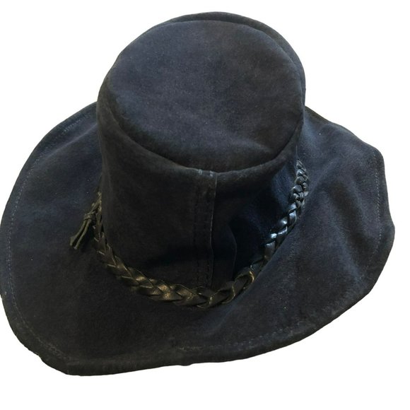 Mens Australia Walkabout Real Leather Hat Soft Waterproof Sz Small Made by Blanc - Picture 3 of 8